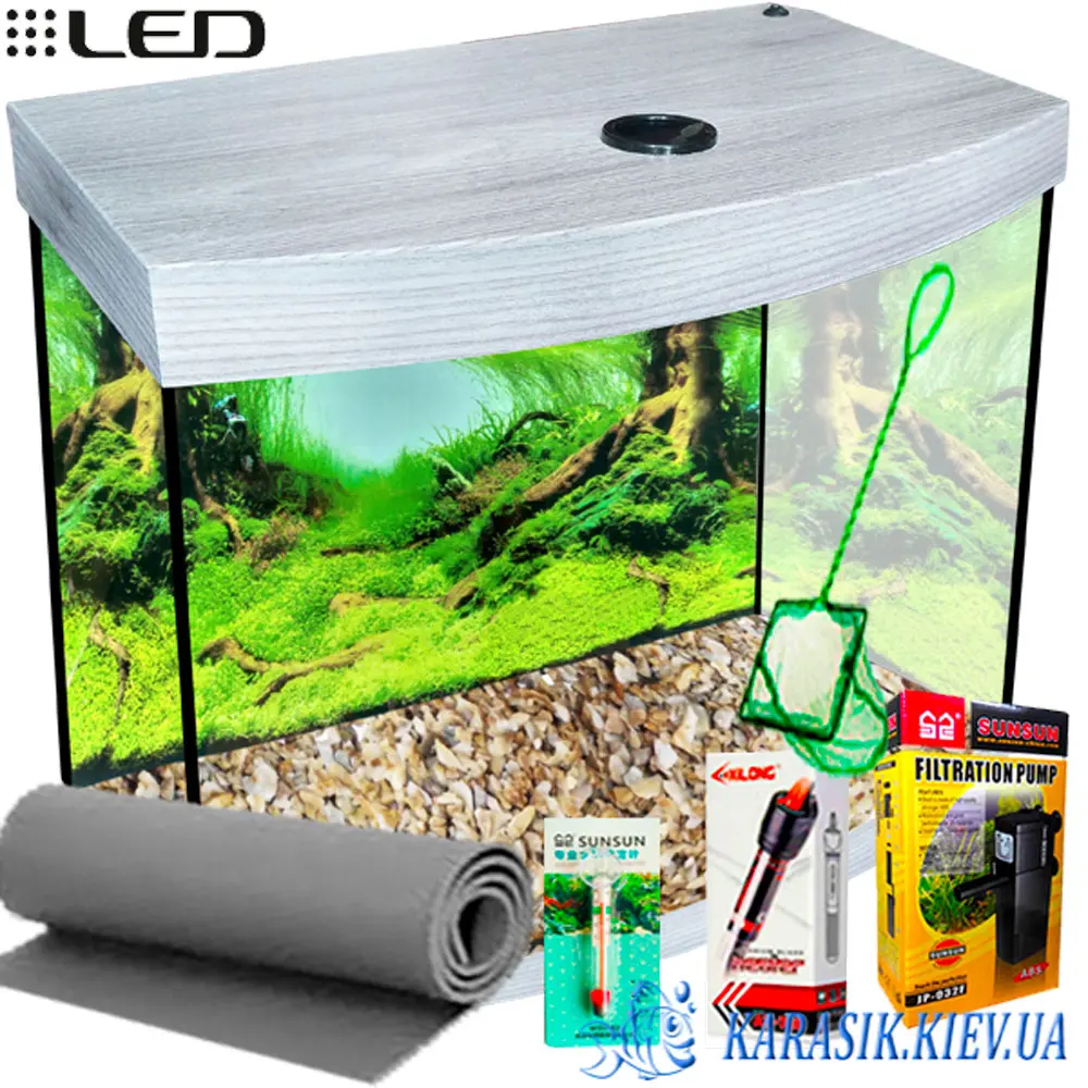 Аквариумный Комплект LED SMOB-40 - 40*25*44 Дуб Серый