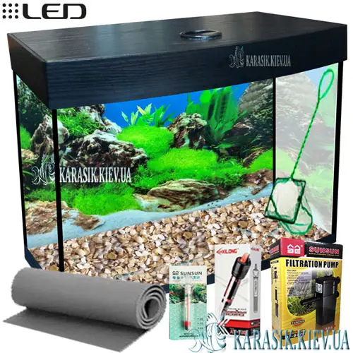 Аквариумный Комплект LED SMOB-40 - 40*25*44 Черный