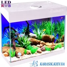 Аквариум LED RWB A-18 л. Белый Прямой 30*20*34