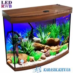 Аквариум LED RWB 25 л. Орех Овал 40*25*30