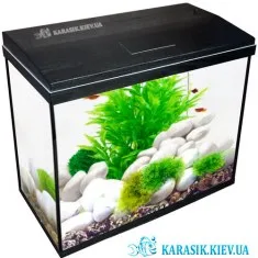 Аквариум с Крышкой A-25 LED прямой 40*20*34 (Черный)