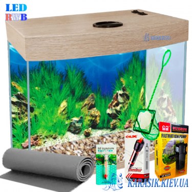 Аквариумный Комплект LED RWB  Дуб Санта 