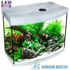 Аквариум LED RWB 25 л. Дуб Серый Овал 40*25*30