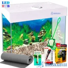 Аквариумный Комплект LED RWB A-18 л. Белый 30*20*34