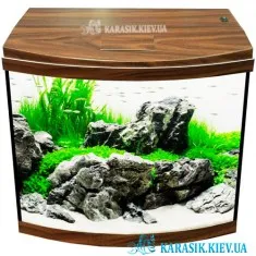 Аквариум с Крышкой О-15 LED овал  35*17*32 (Орех)