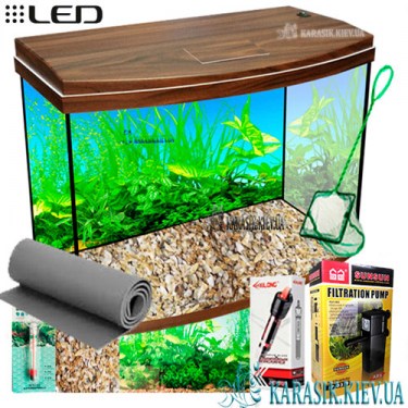 Аквариумный Комплект Овал - Орех 