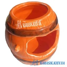 Декор для Акваріума - Помаранчева Бочка