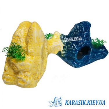 Скала для аквариума Желто Синяя