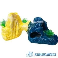 Скеля Жовто Синя - 531 Декор для Акваріума