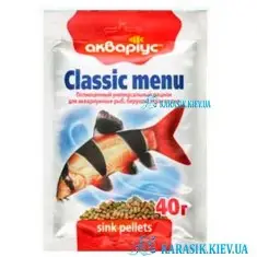 Корм Классик Меню Тонущий Аквариус 40 г.