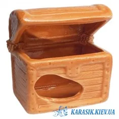 Декор для Акваріума Скриня Помаранчева