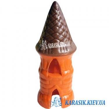 Декор для Акваріума - Вежа Помаранчева-