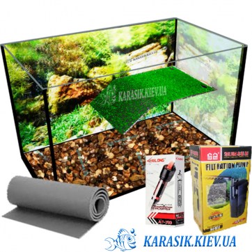 Аквариумный Комплект для Черепахи D-04. 60*30*35